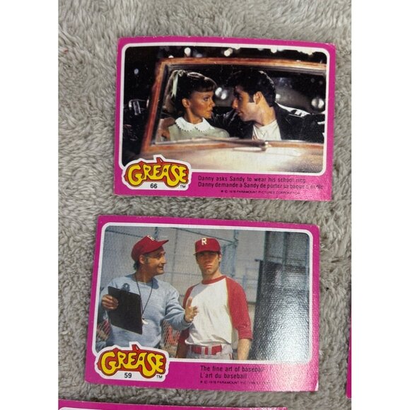 Vintage Grease 1978 Trading Cards Lot Of 13 Scenes & Characters Pink - Picture 5 of 6